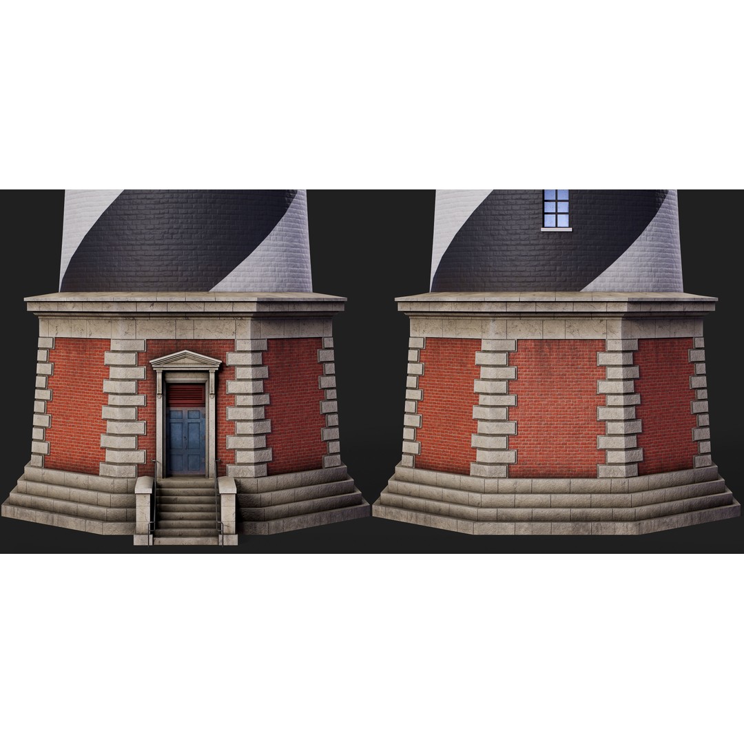 Cape Hatteras Lighthouse Tower 3D Model – Low Poly PBR Game Asset, FBX, OBJ - View 6