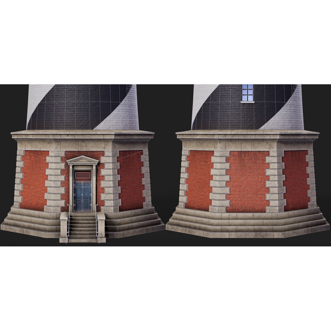 Cape Hatteras Lighthouse Tower 3D Model – Low Poly PBR Game Asset, FBX, OBJ - View 7