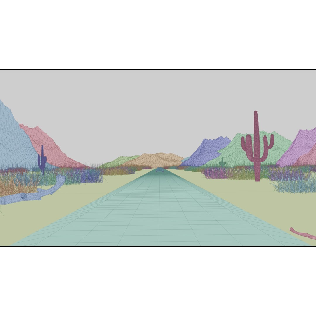 Highway Roadways 3D Model – Detailed Desert Landscape Asset, FBX - View 13
