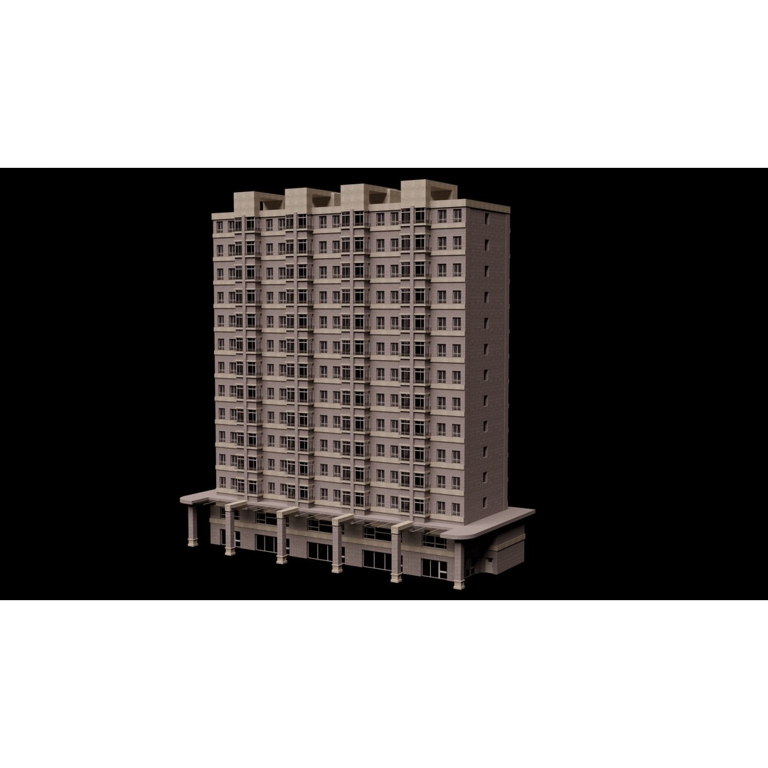 City Building Kitbash 3D Model – Urban Architecture, FBX, OBJ - View 8