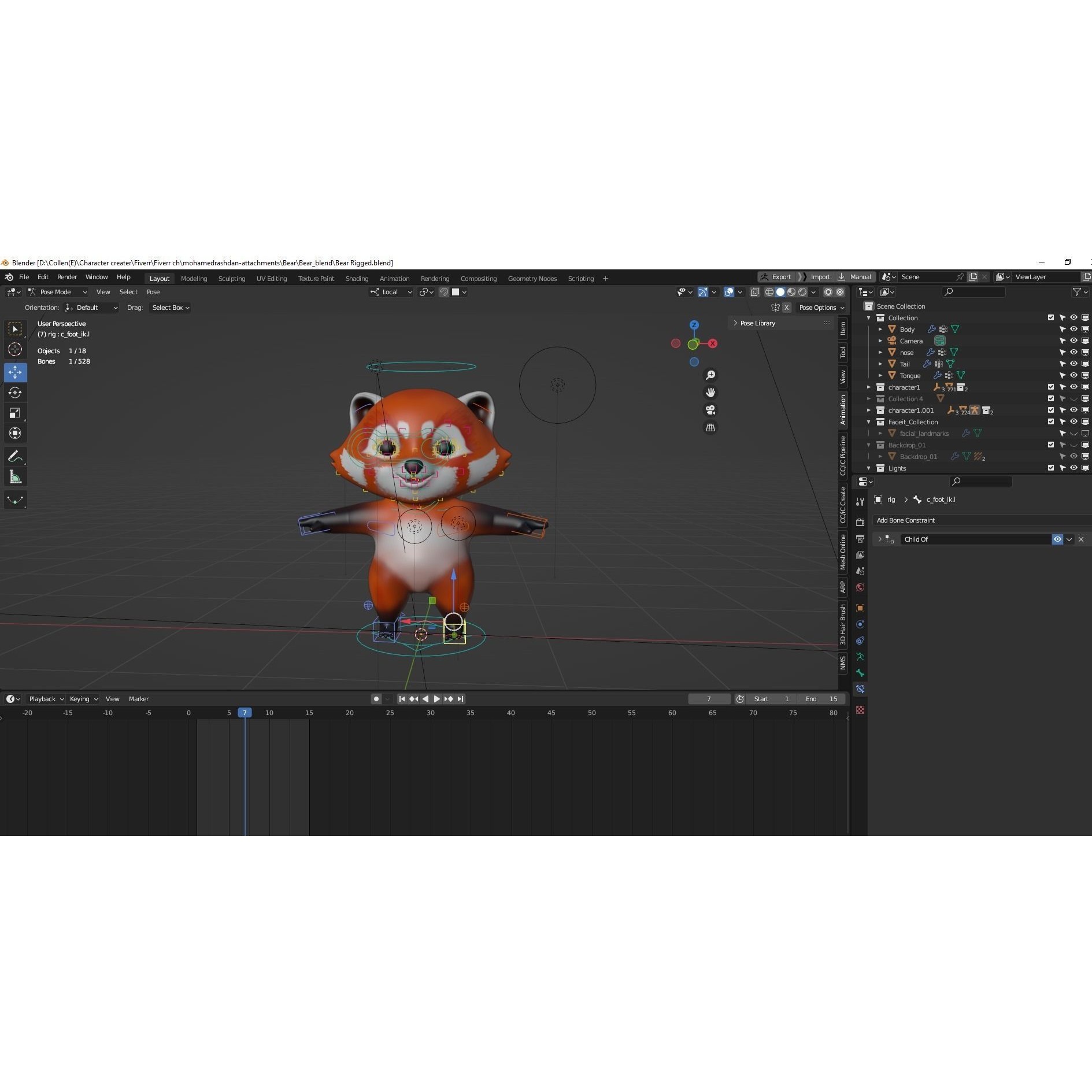 Cute Cartoon Panda - Low-Poly Game-Ready 3D Model