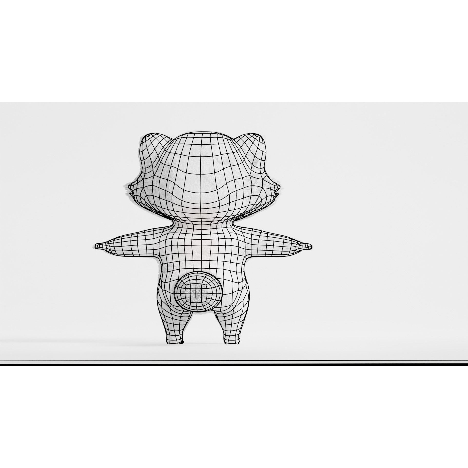 Cute Cartoon Panda - Low-Poly Game-Ready 3D Model - View 15