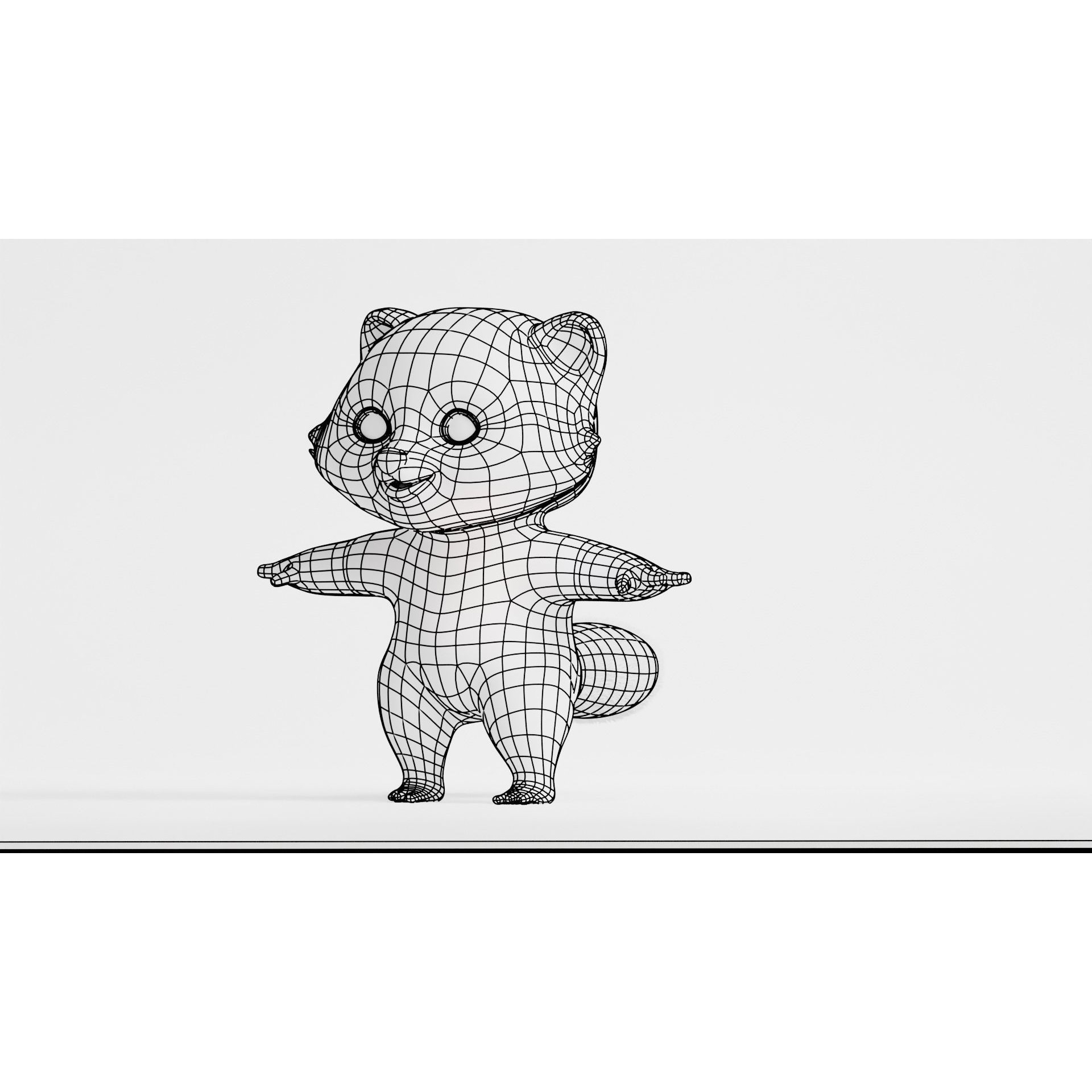 Cute Cartoon Panda - Low-Poly Game-Ready 3D Model - View 9