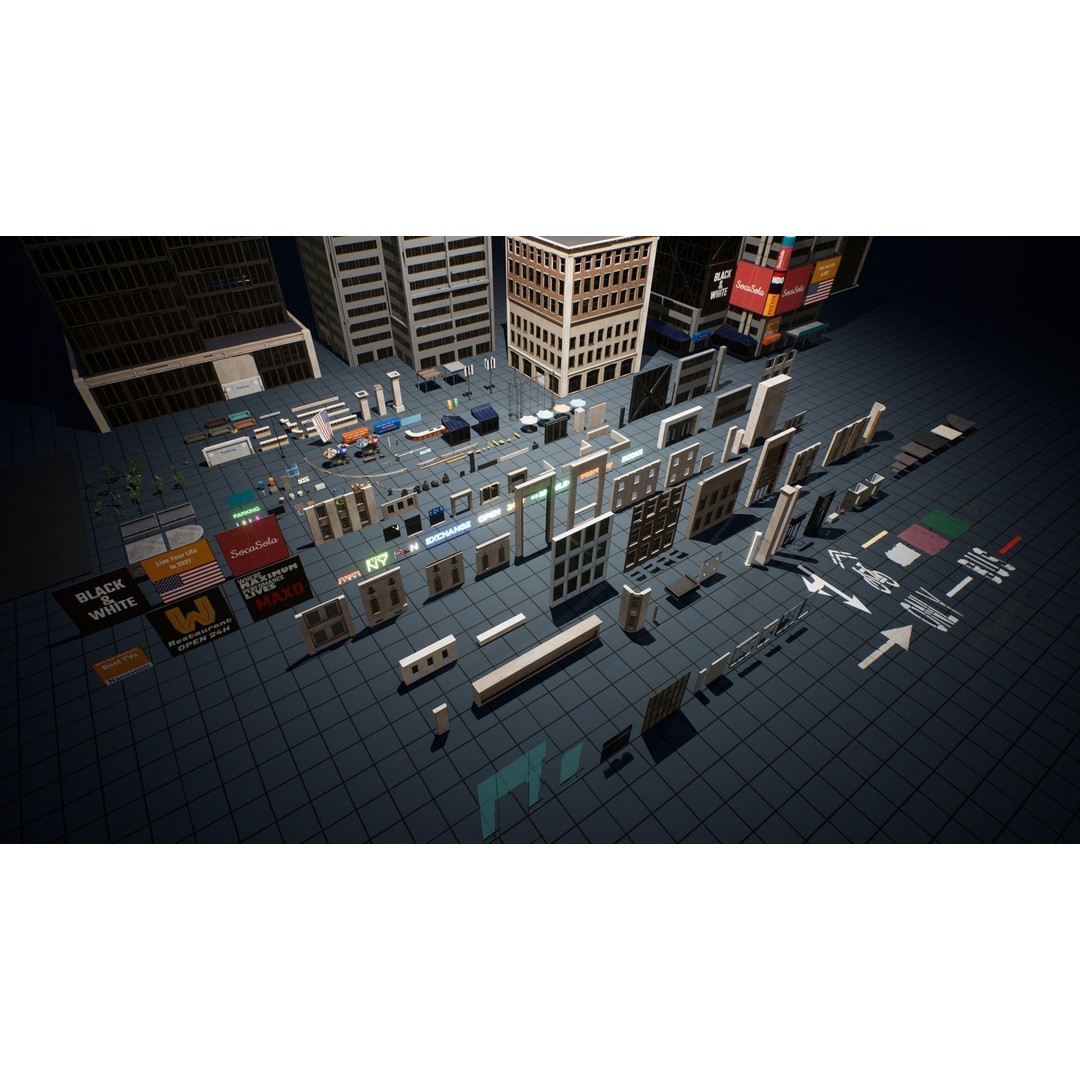 New York City 3D Model – Low Poly Urban Environment, FBX - View 22
