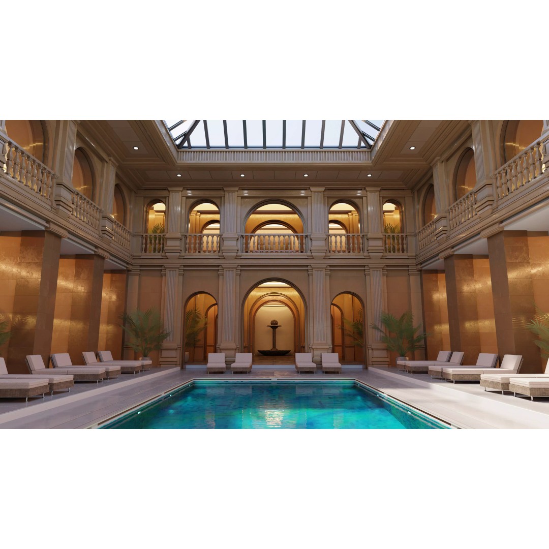 Classic Luxury Swimming Pool 3D Model – High Poly, PBR Textures, Blender, FBX - View 2