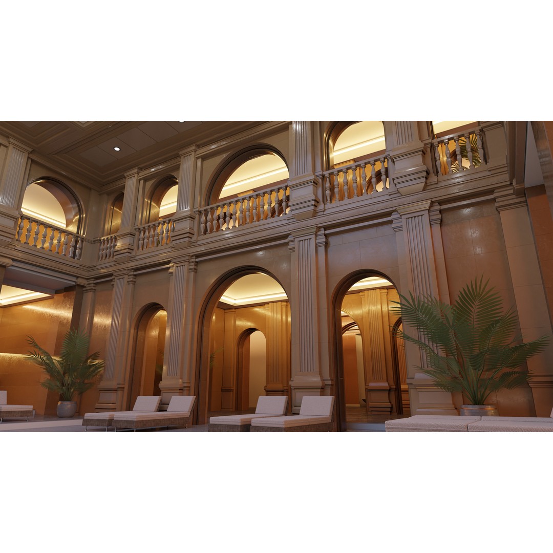 Classic Luxury Swimming Pool 3D Model – High Poly, PBR Textures, Blender, FBX - View 6