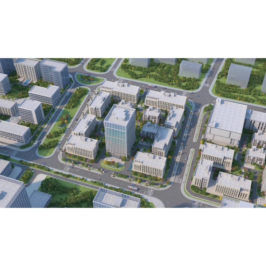 Architectural Animation Shots 3D Model – Urban Cityscape, FBX & OBJ - View 4