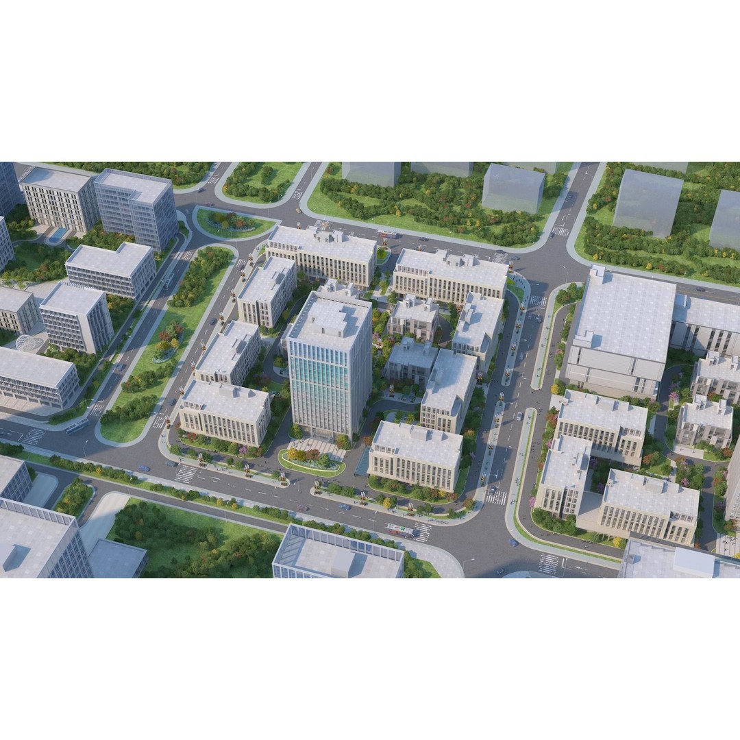 Architectural Animation Shots 3D Model – Urban Cityscape, FBX & OBJ - View 5