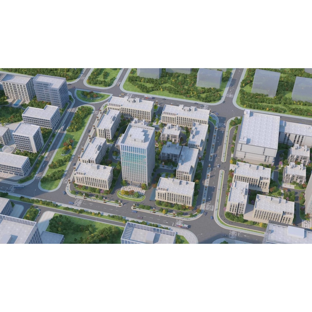 Architectural Animation Shots 3D Model – Urban Cityscape, FBX & OBJ - View 6
