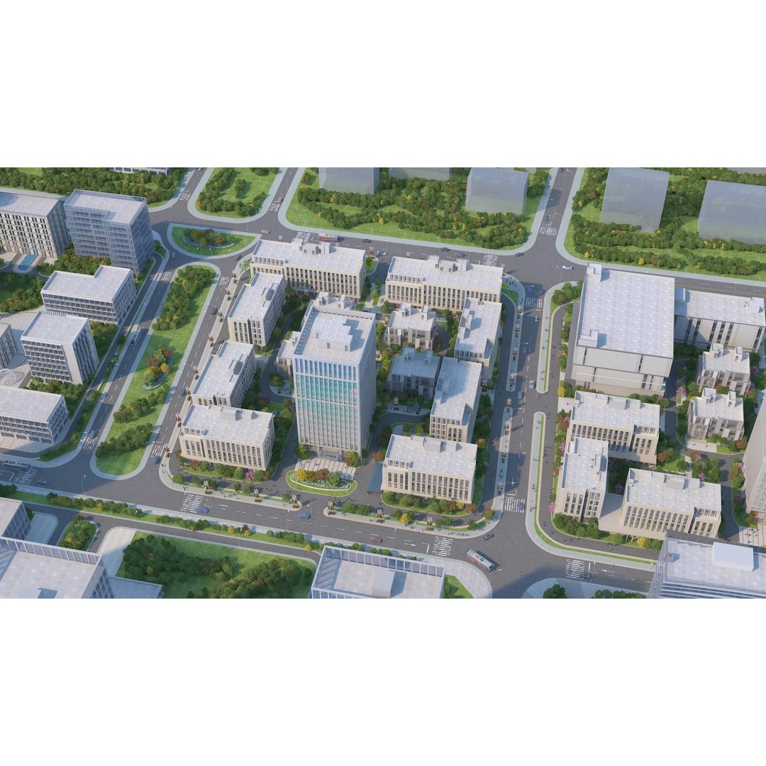 Architectural Animation Shots 3D Model – Urban Cityscape, FBX & OBJ - View 7