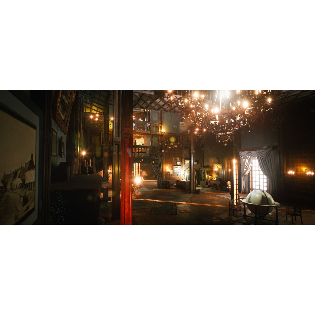 Vintage Mansion 3D Model – Low-Poly Interior Kit for UE5 - View 3