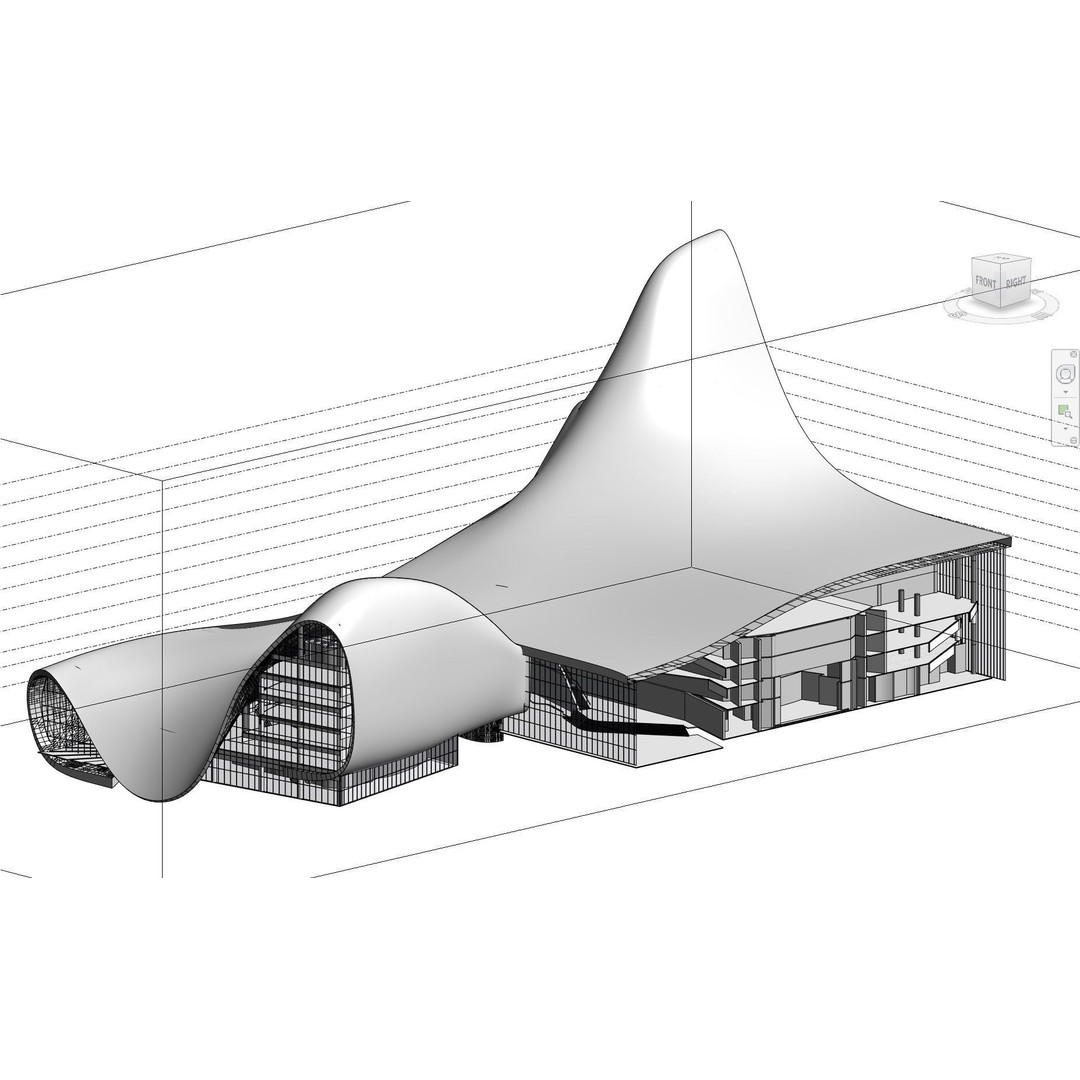 Heydar Aliyev Center 3D Model – Architectural Revit Asset, FBX, OBJ - View 10