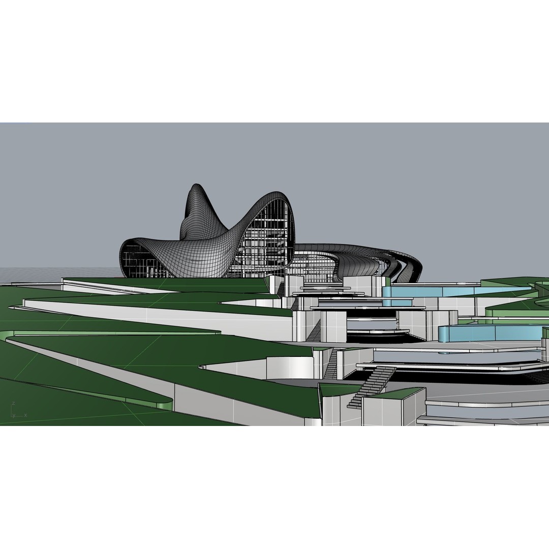 Heydar Aliyev Center 3D Model – Architectural Revit Asset, FBX, OBJ - View 12