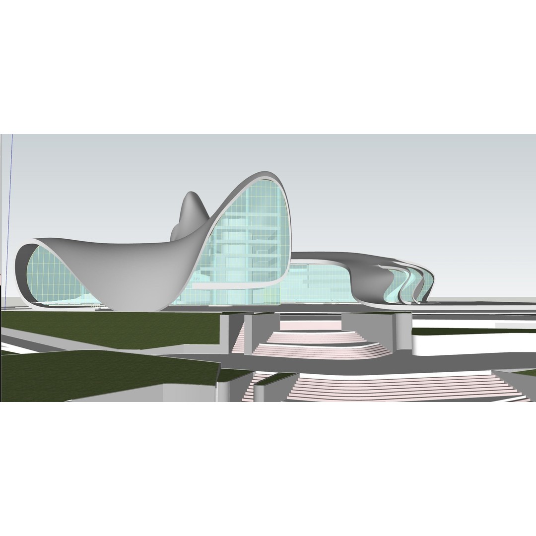 Heydar Aliyev Center 3D Model – Architectural Revit Asset, FBX, OBJ - View 16