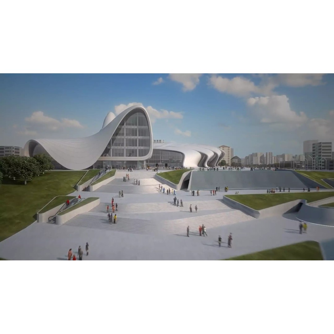 Heydar Aliyev Center 3D Model – Architectural Revit Asset, FBX, OBJ - View 2