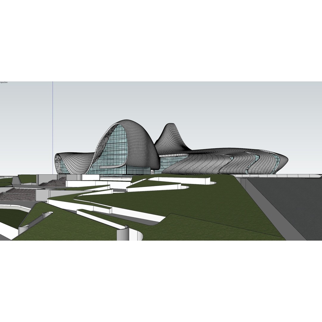 Heydar Aliyev Center 3D Model – Architectural Revit Asset, FBX, OBJ - View 21