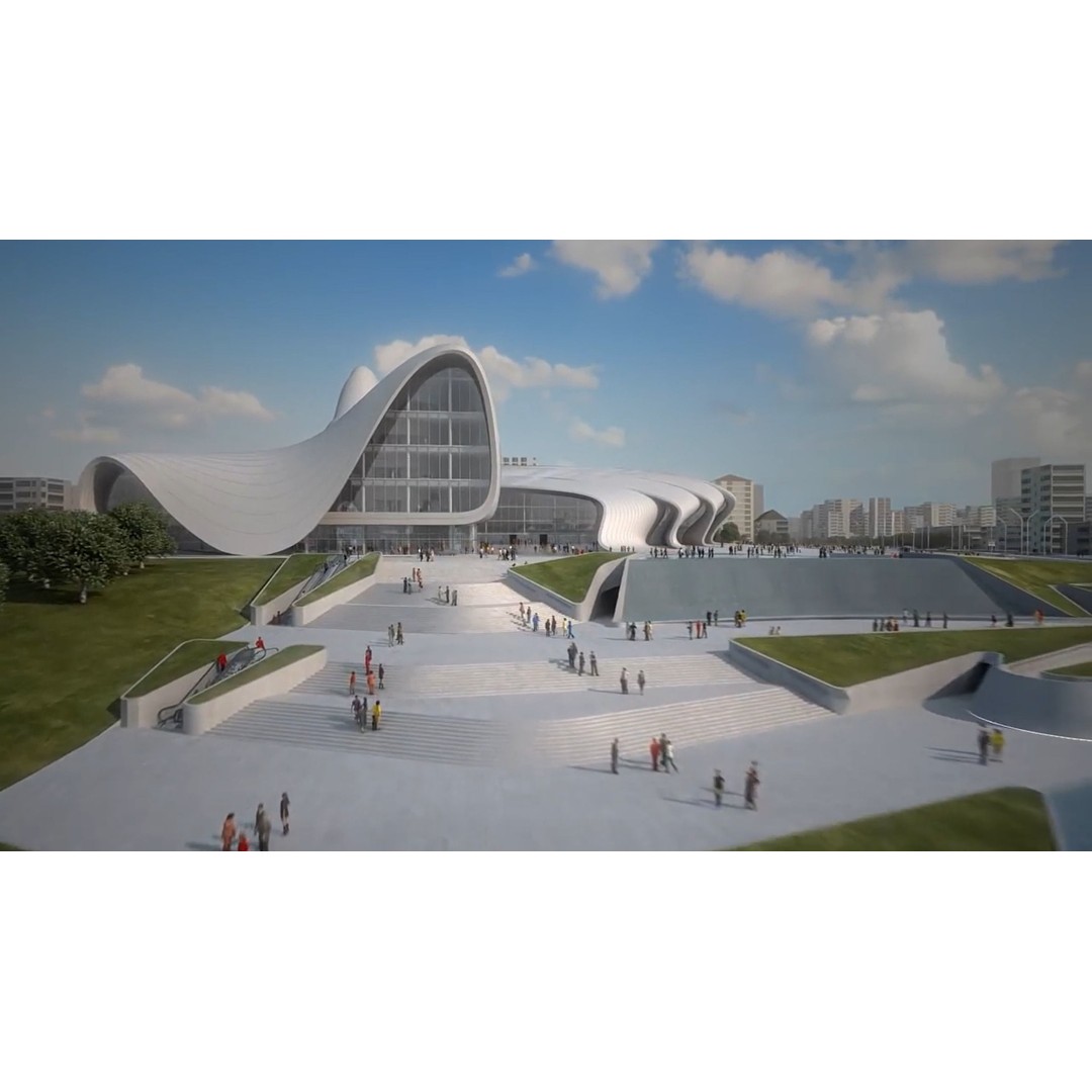 Heydar Aliyev Center 3D Model – Architectural Revit Asset, FBX, OBJ - View 3