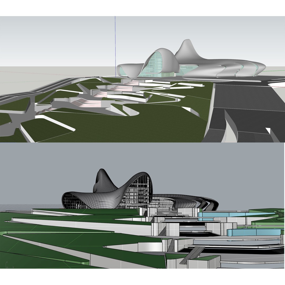 Heydar Aliyev Center 3D Model – Architectural Revit Asset, FBX, OBJ - View 5