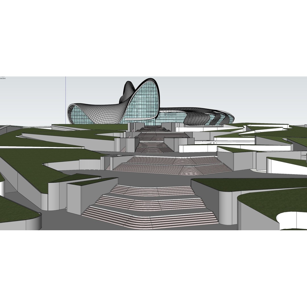 Heydar Aliyev Center 3D Model – Architectural Revit Asset, FBX, OBJ - View 7