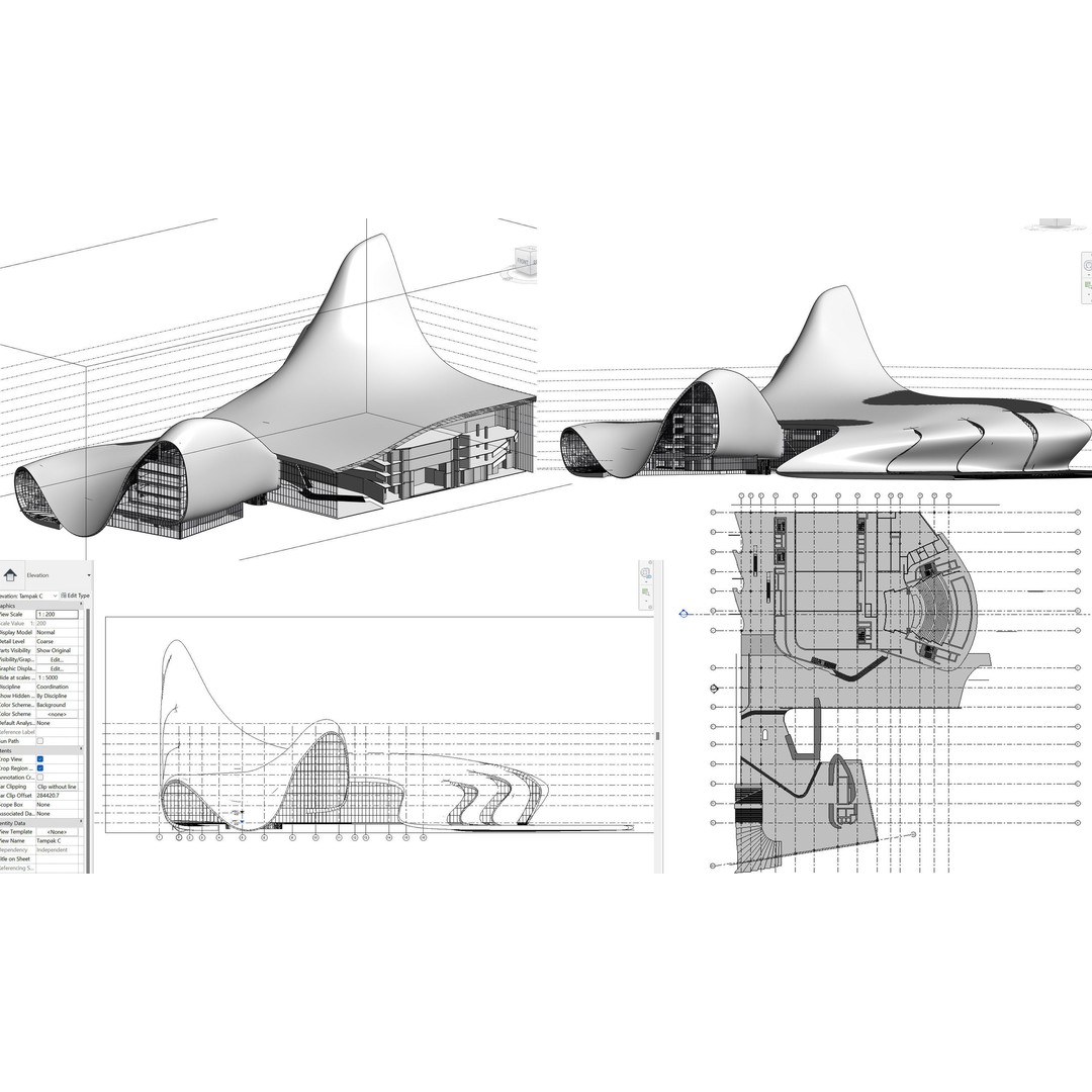 Heydar Aliyev Center 3D Model – Architectural Revit Asset, FBX, OBJ - View 8