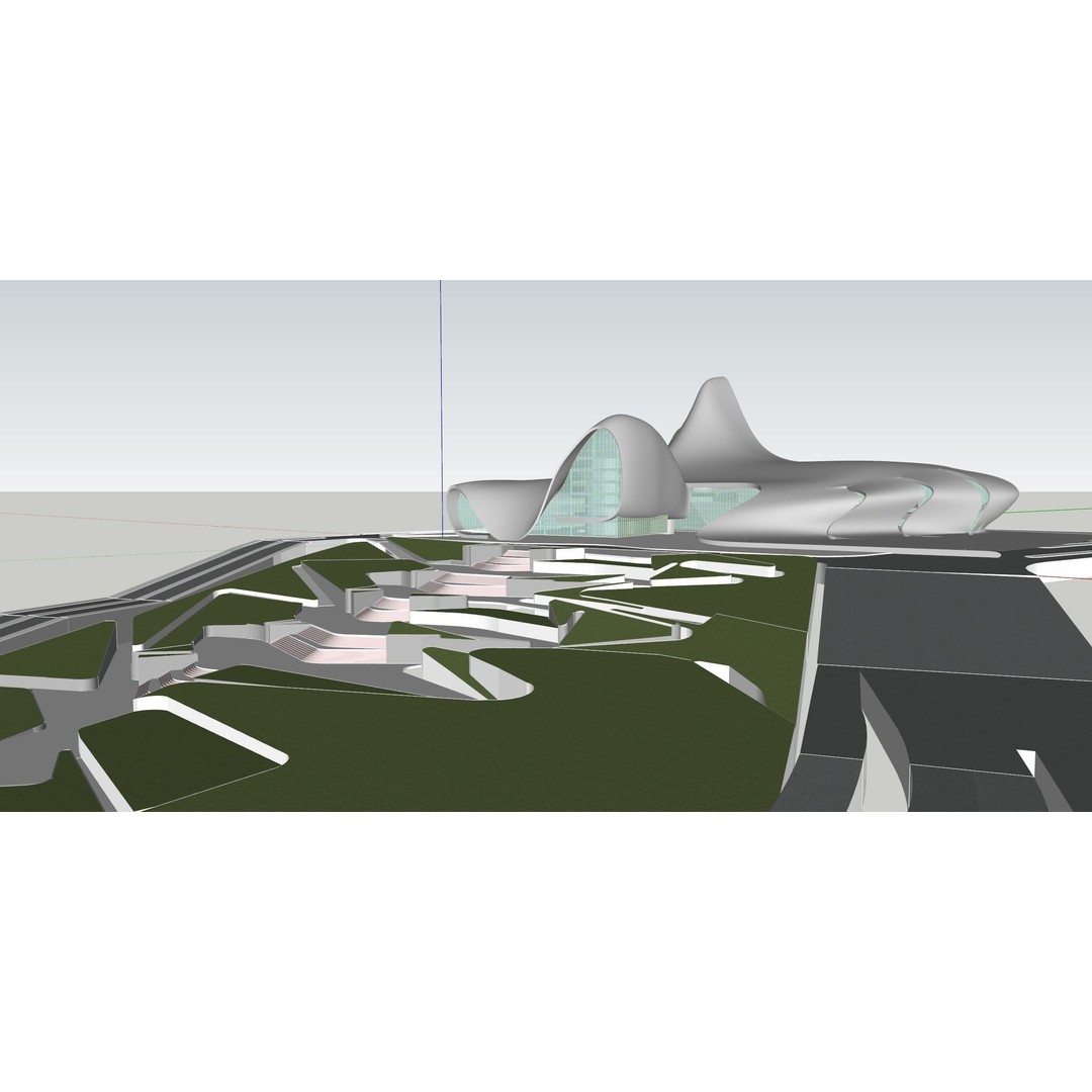 Heydar Aliyev Center 3D Model – Architectural Revit Asset, FBX, OBJ - View 9