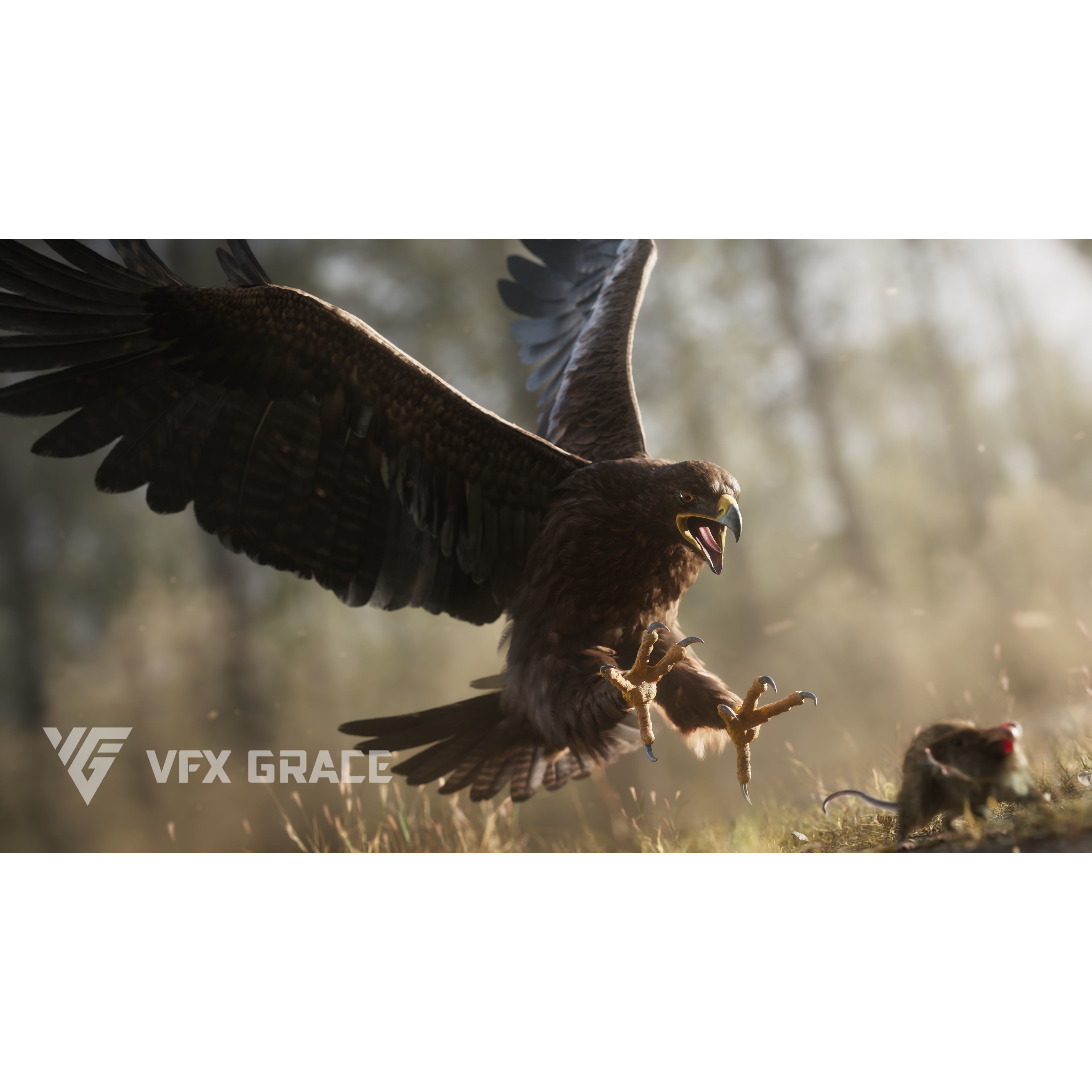 Aquila Nipalensis - Rigged Animated 3D Model - View 3