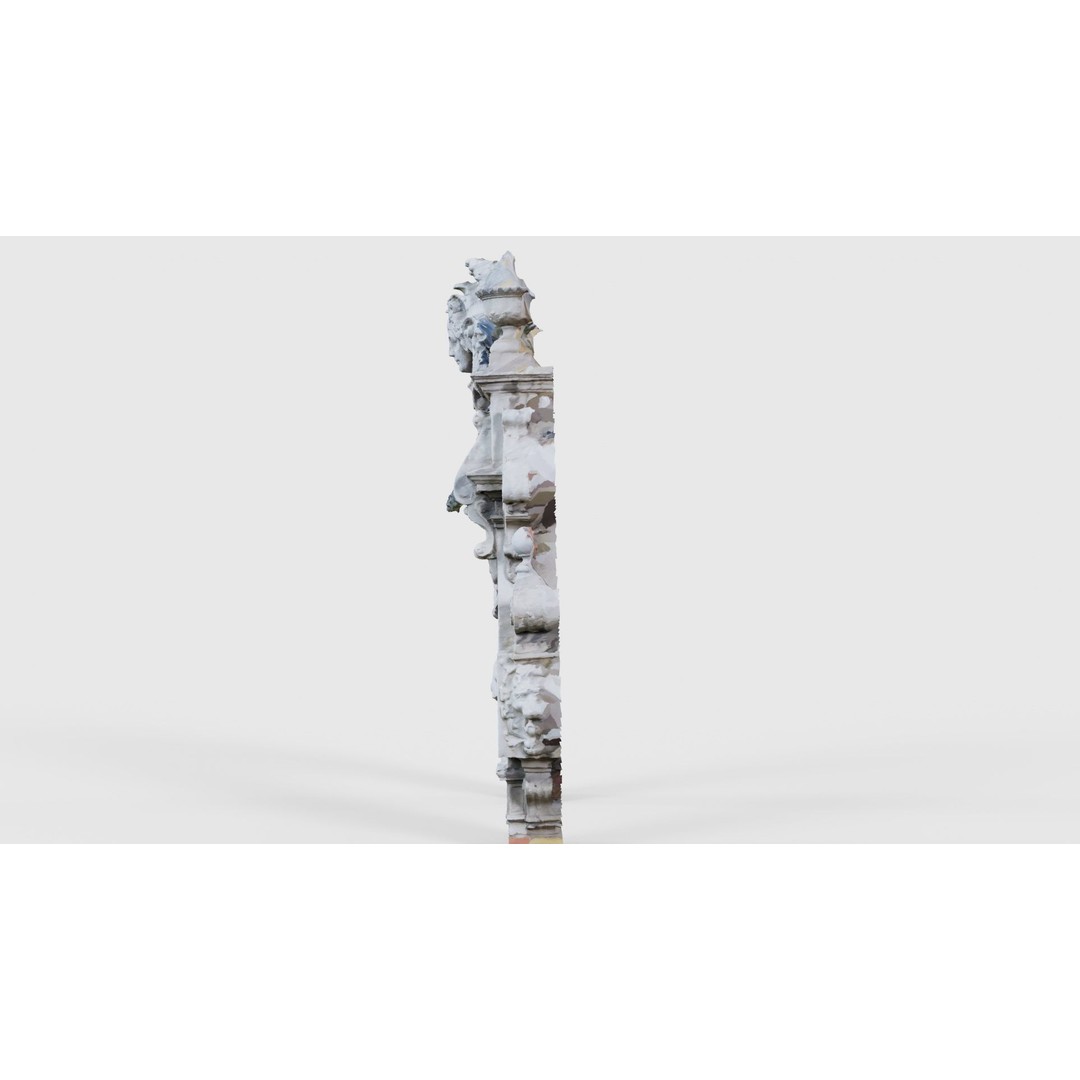 Decorative Door Head 3D Model – Low Poly Arch with Statue, FBX - View 26