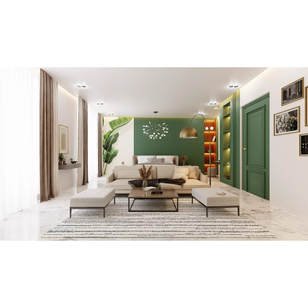 Green Apartment 3D Model – High Poly Interior Scene, Blender - View 2