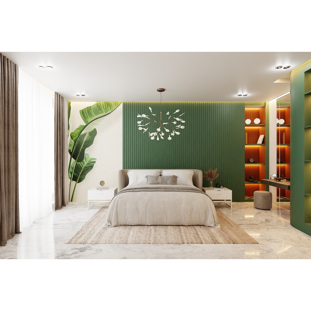 Green Apartment 3D Model – High Poly Interior Scene, Blender - View 4