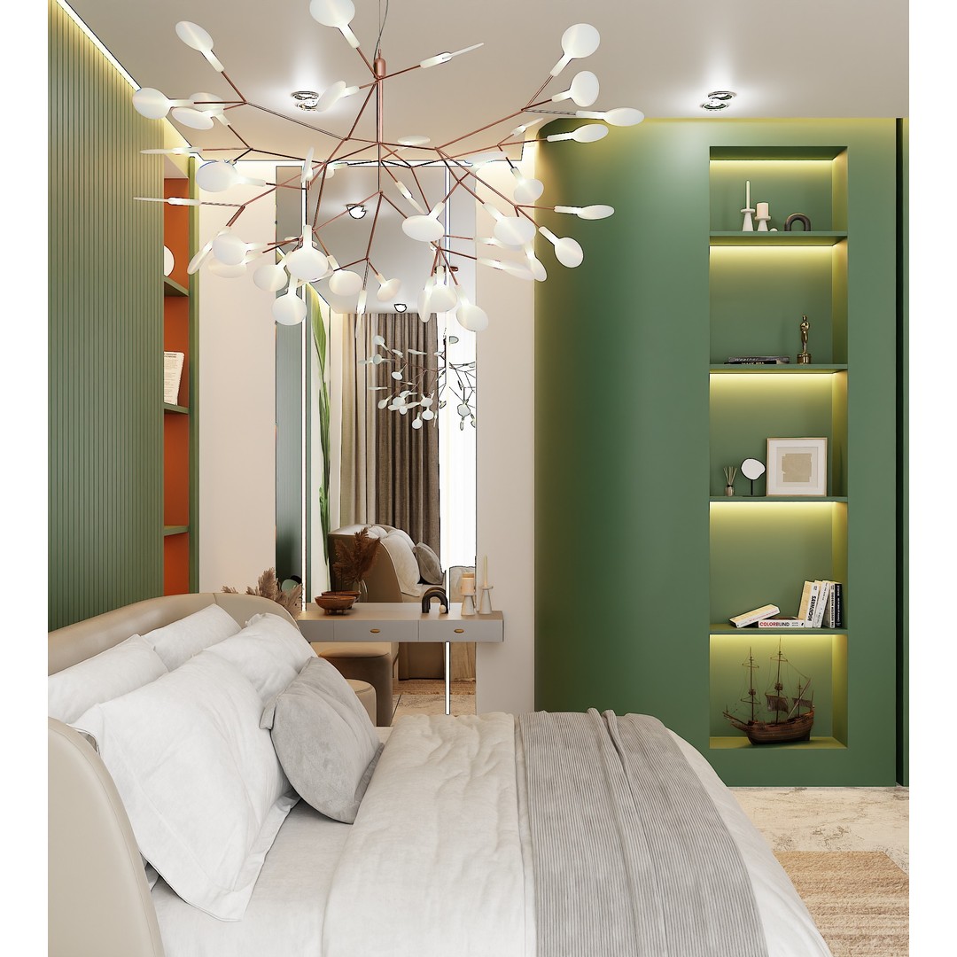 Green Apartment 3D Model – High Poly Interior Scene, Blender - View 5