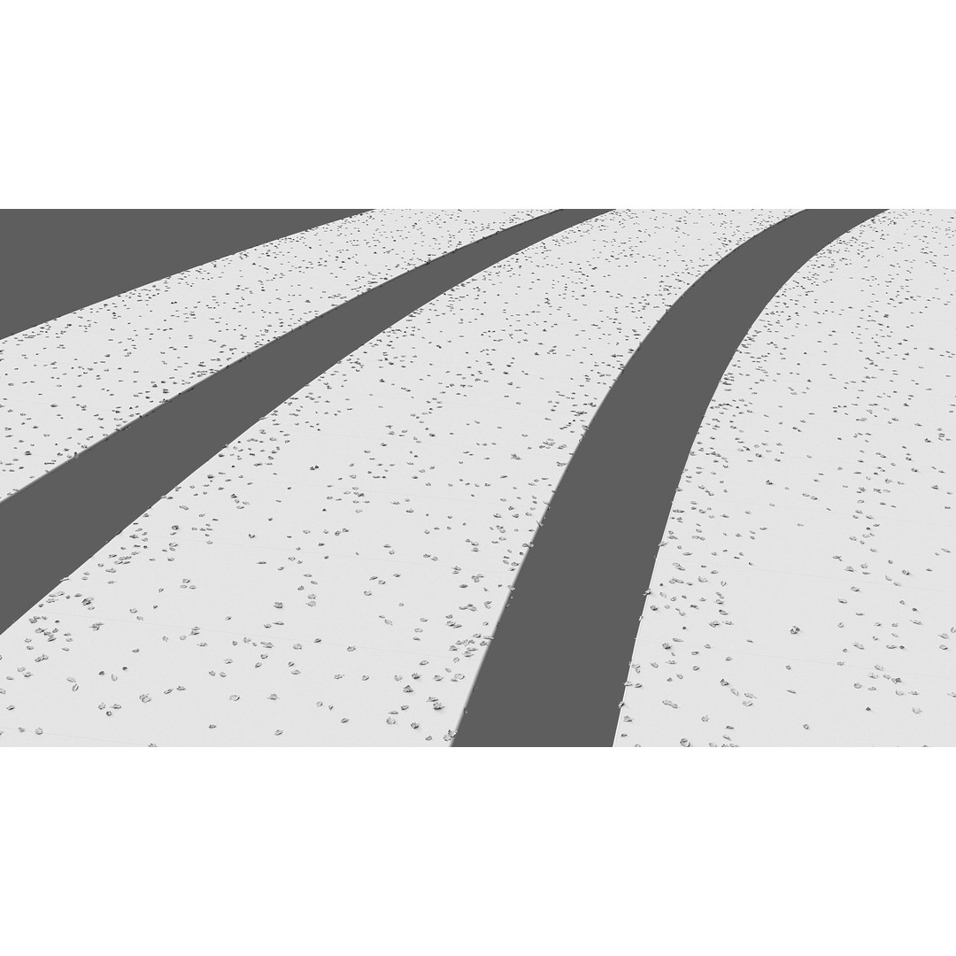 Wet Road 3D Model – PBR Textured Autumn Scene, FBX - View 10