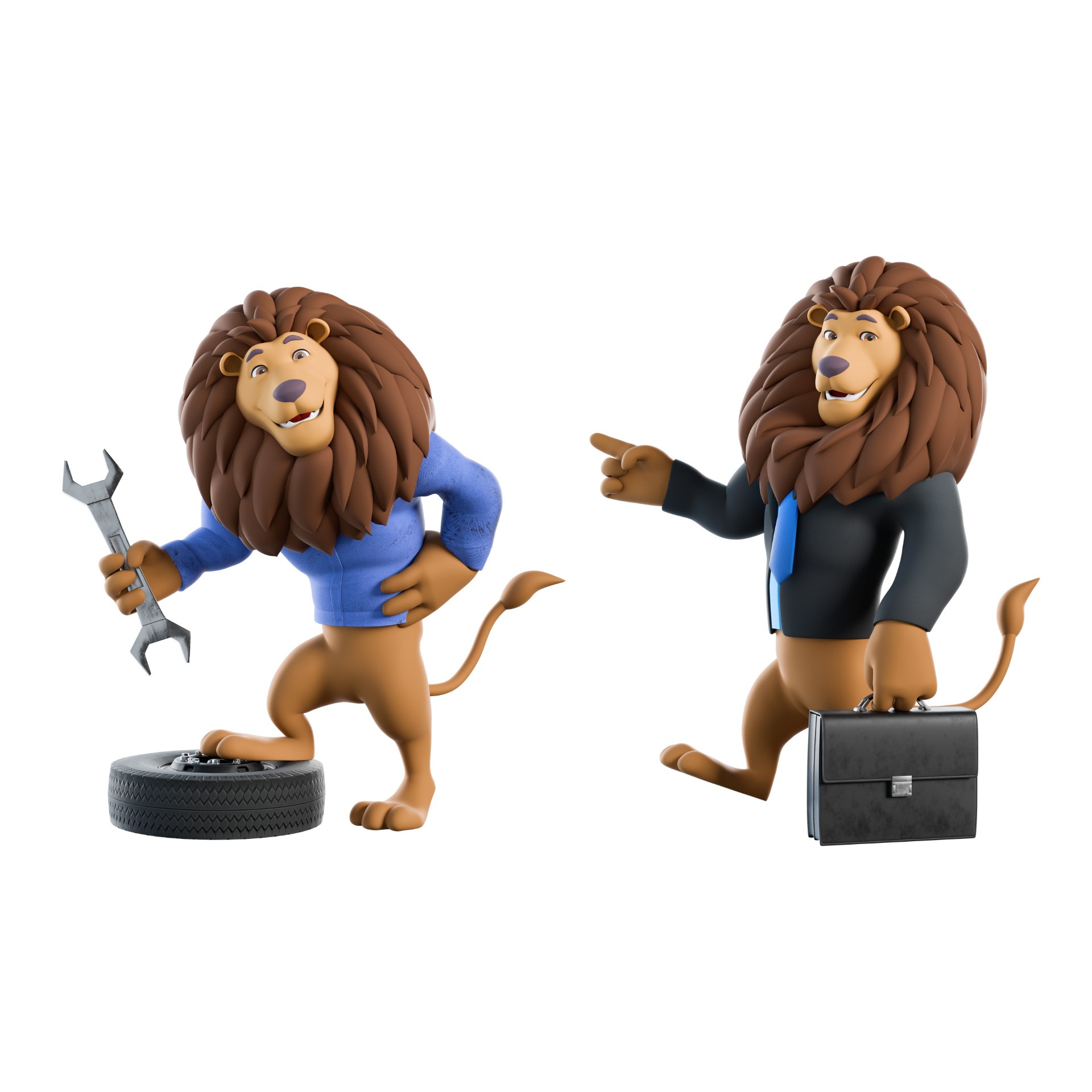 Cartoon Lion Mascot - Rigged Game-Ready 3D Model - View 14