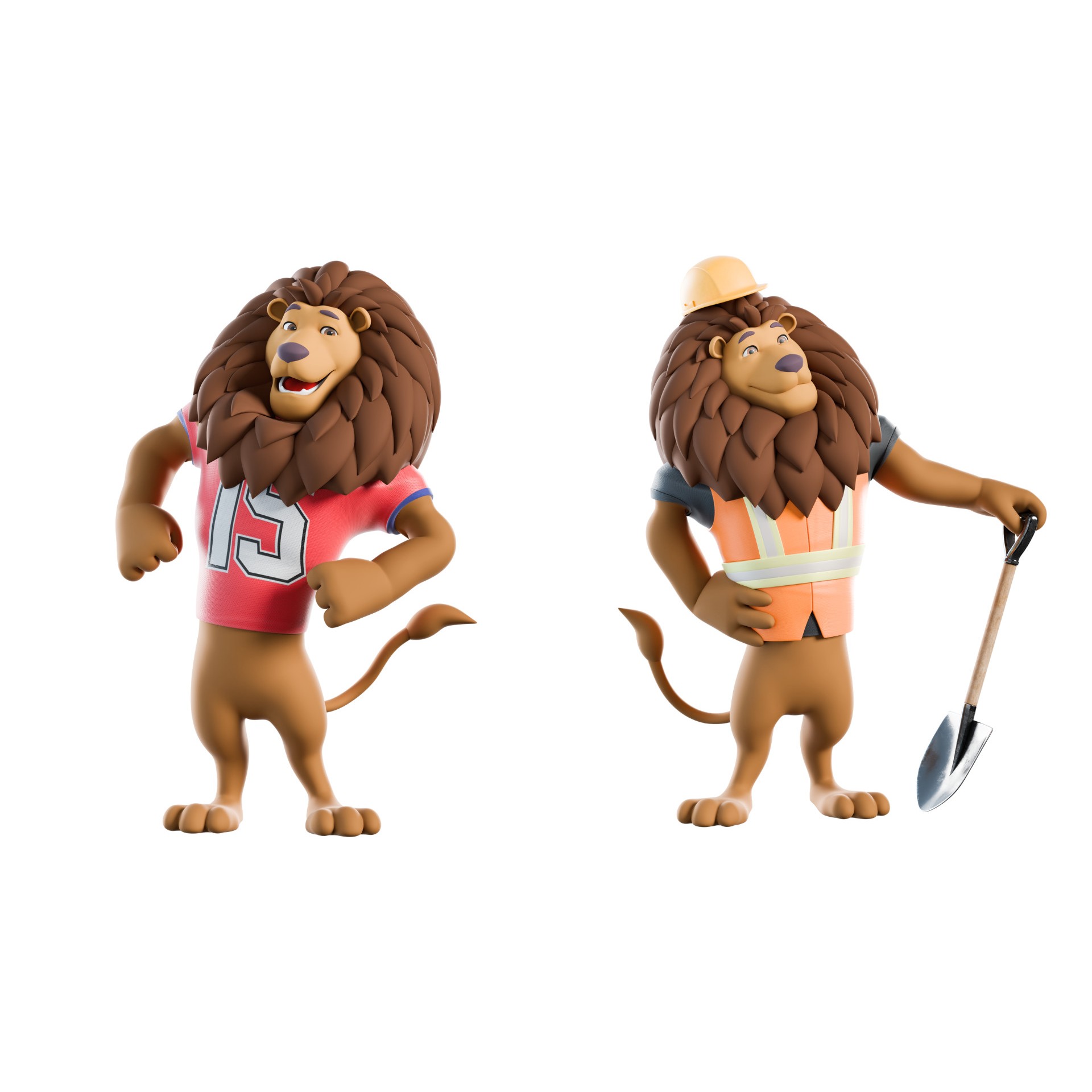 Cartoon Lion Mascot - Rigged Game-Ready 3D Model - View 15