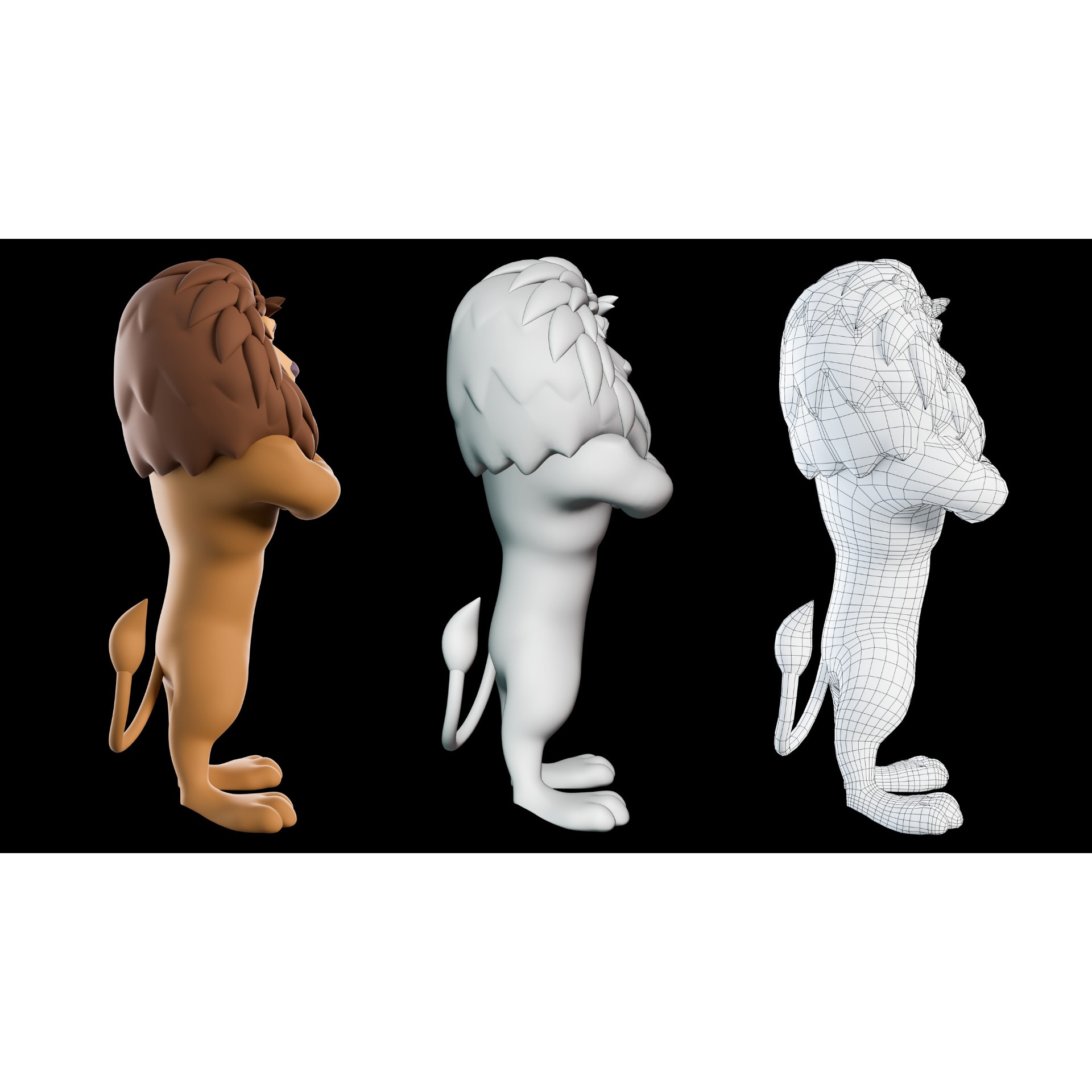 Cartoon Lion Mascot - Rigged Game-Ready 3D Model - View 18