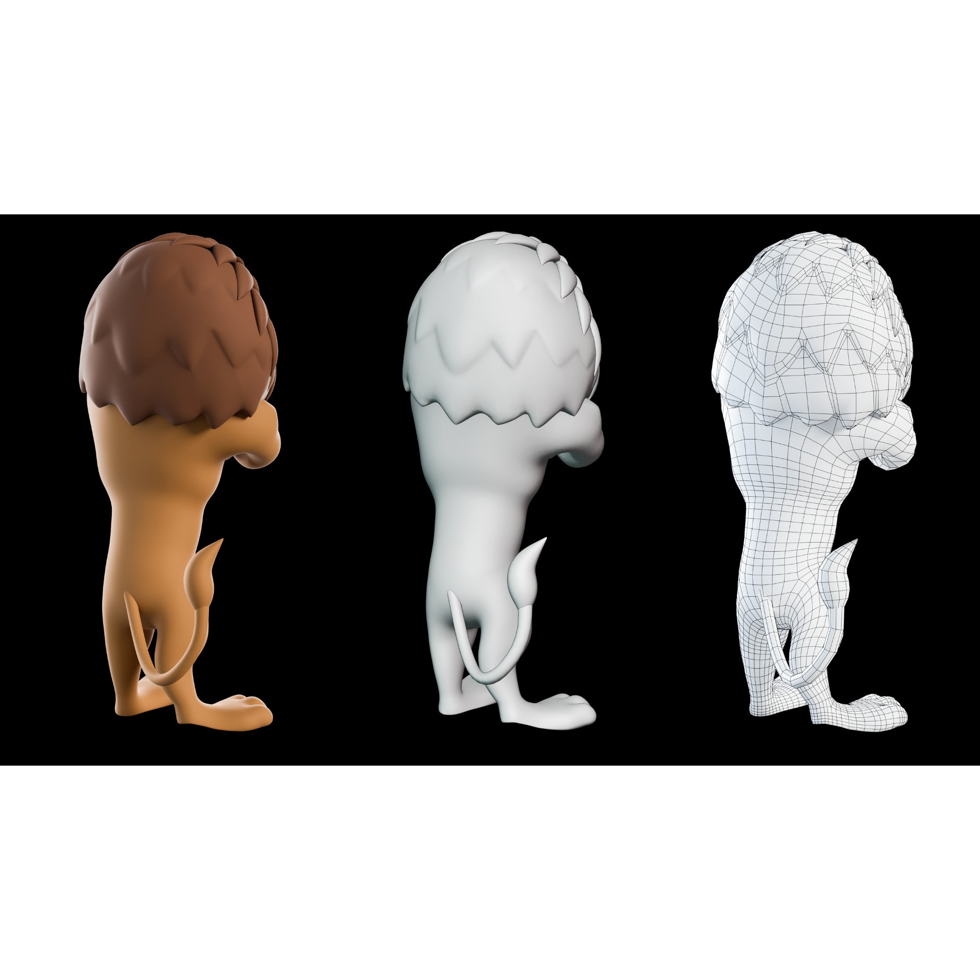 Cartoon Lion Mascot - Rigged Game-Ready 3D Model - View 19