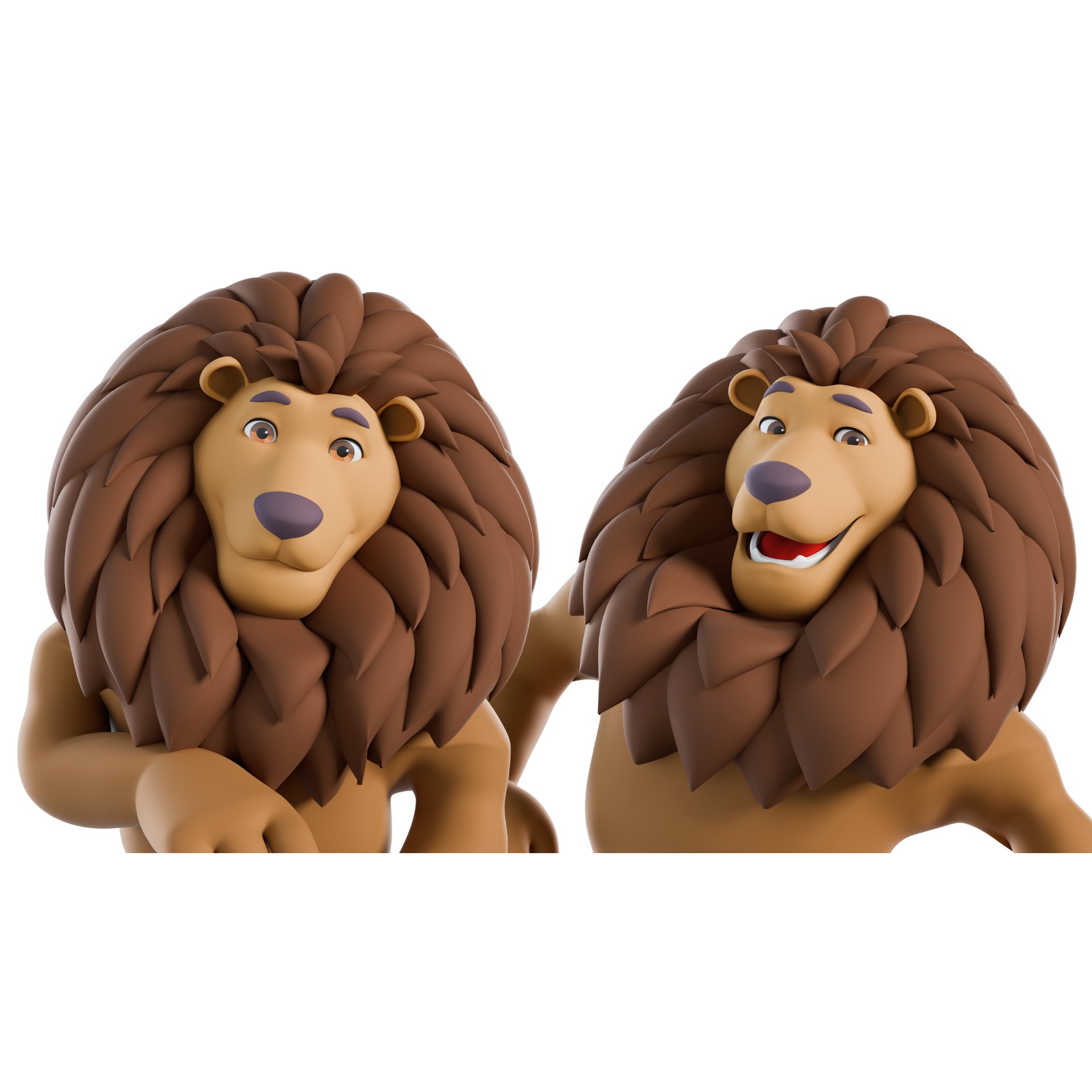 Cartoon Lion Mascot - Rigged Game-Ready 3D Model - View 26