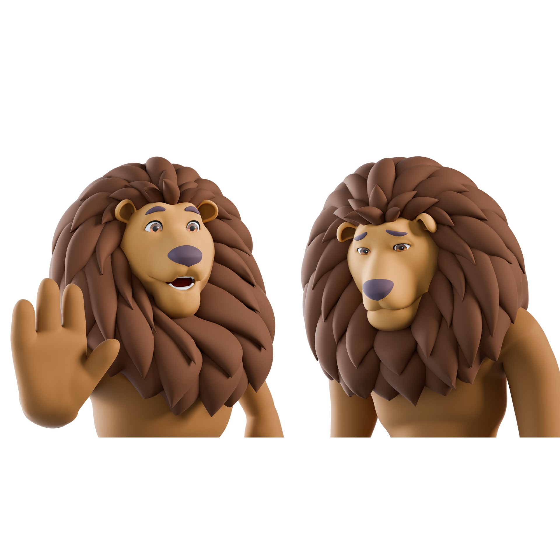 Cartoon Lion Mascot - Rigged Game-Ready 3D Model - View 27