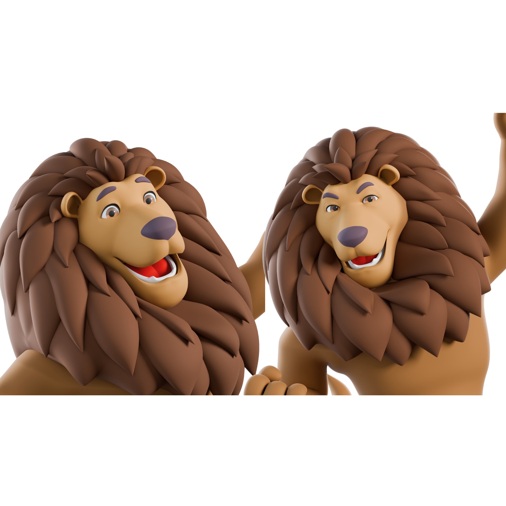 Cartoon Lion Mascot - Rigged Game-Ready 3D Model - View 28