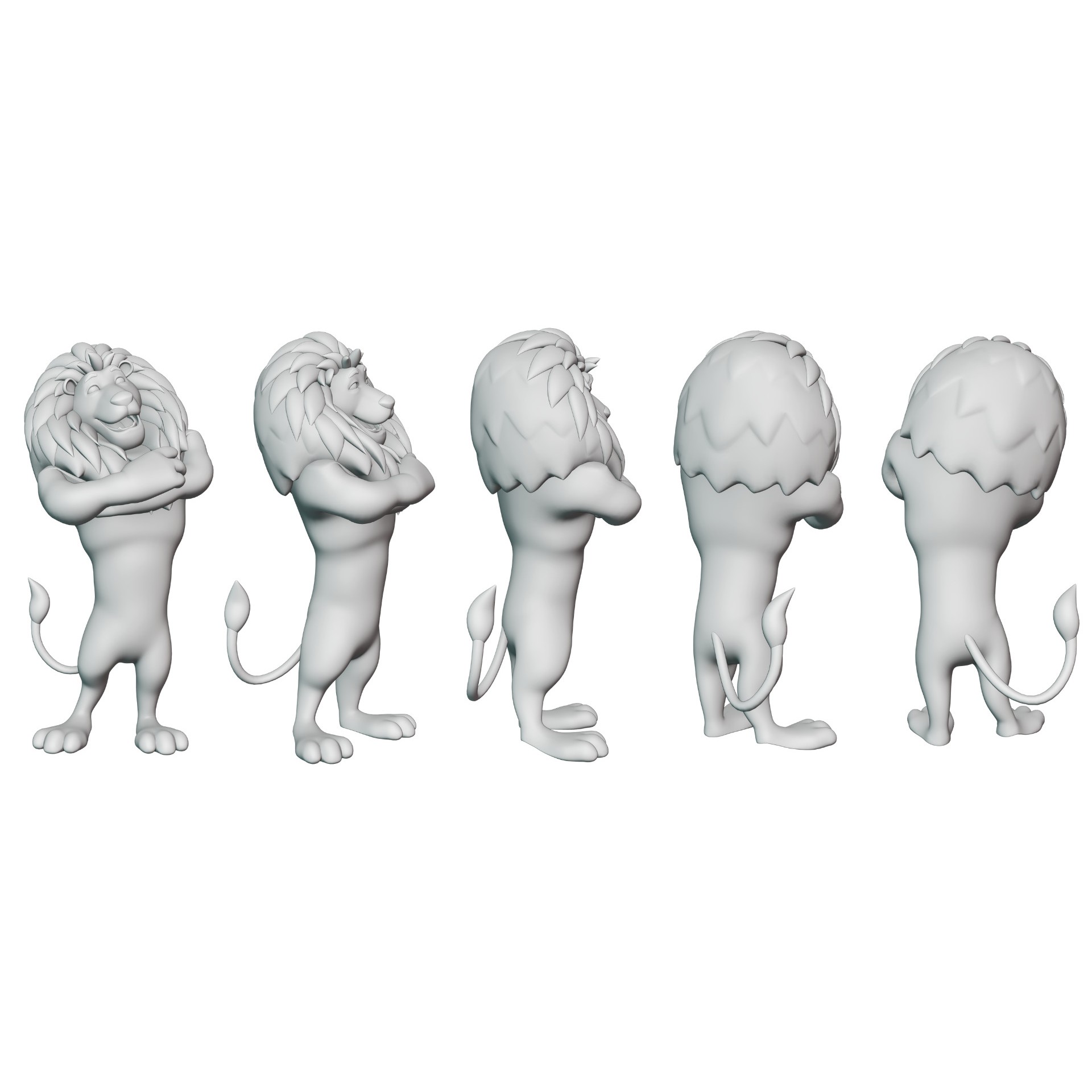 Cartoon Lion Mascot - Rigged Game-Ready 3D Model - View 29