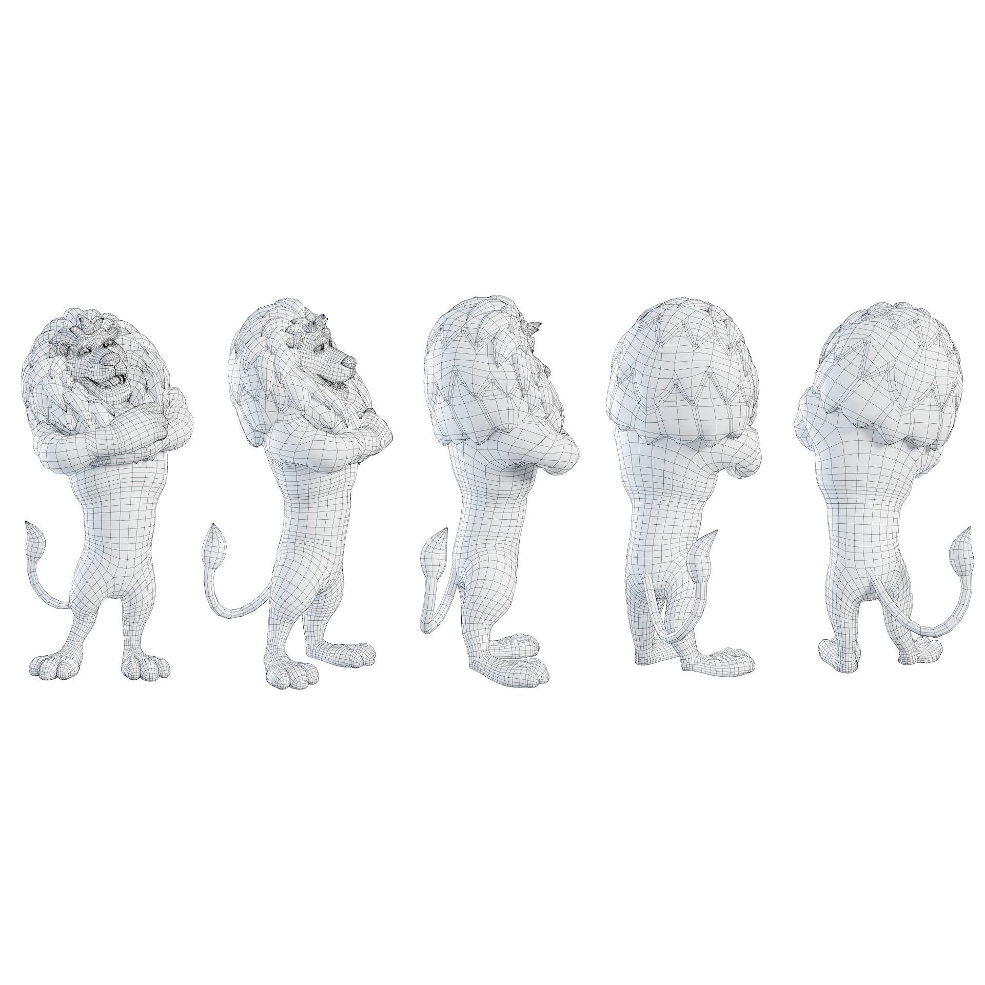 Cartoon Lion Mascot - Rigged Game-Ready 3D Model - View 31