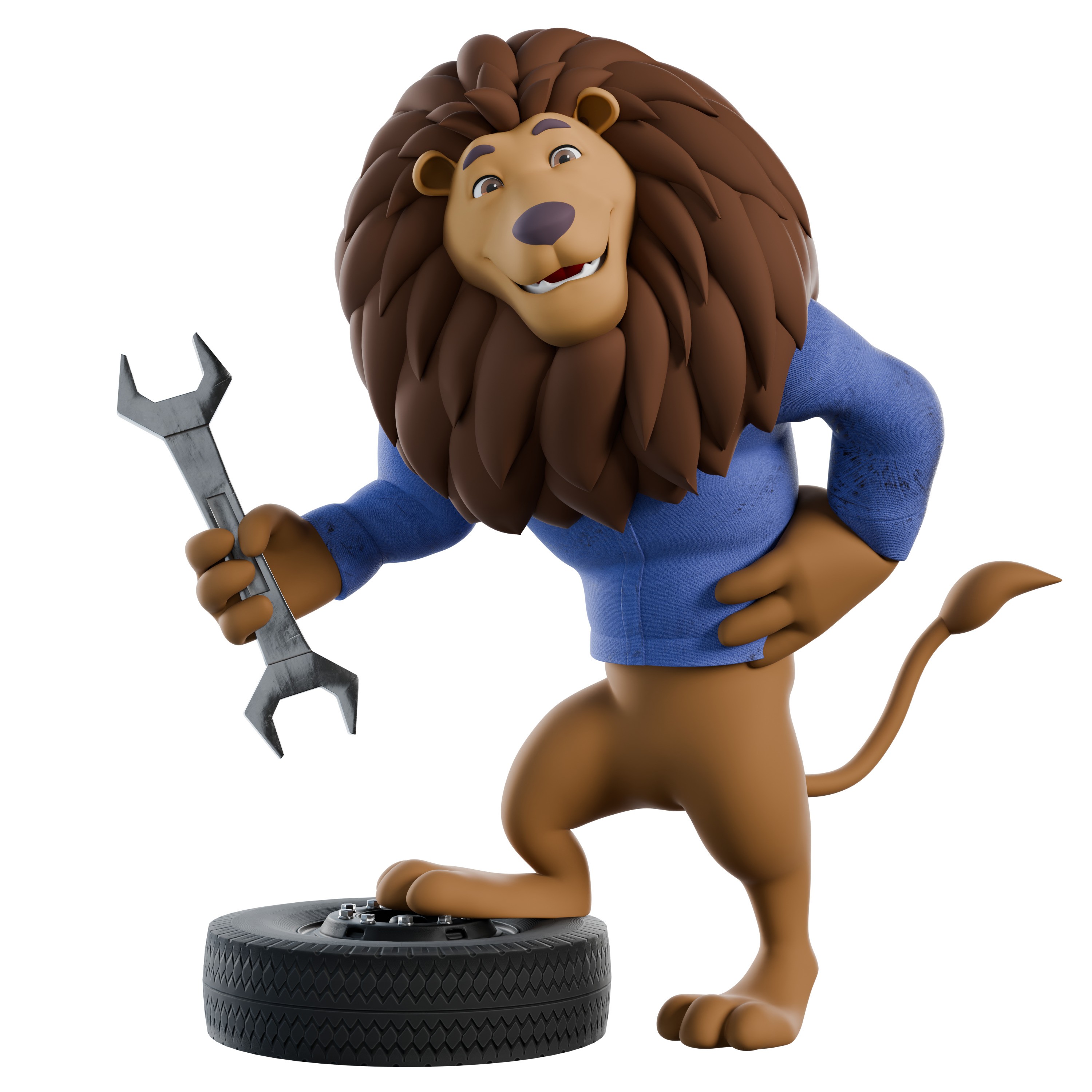 Cartoon Lion Mascot - Rigged Game-Ready 3D Model - View 32
