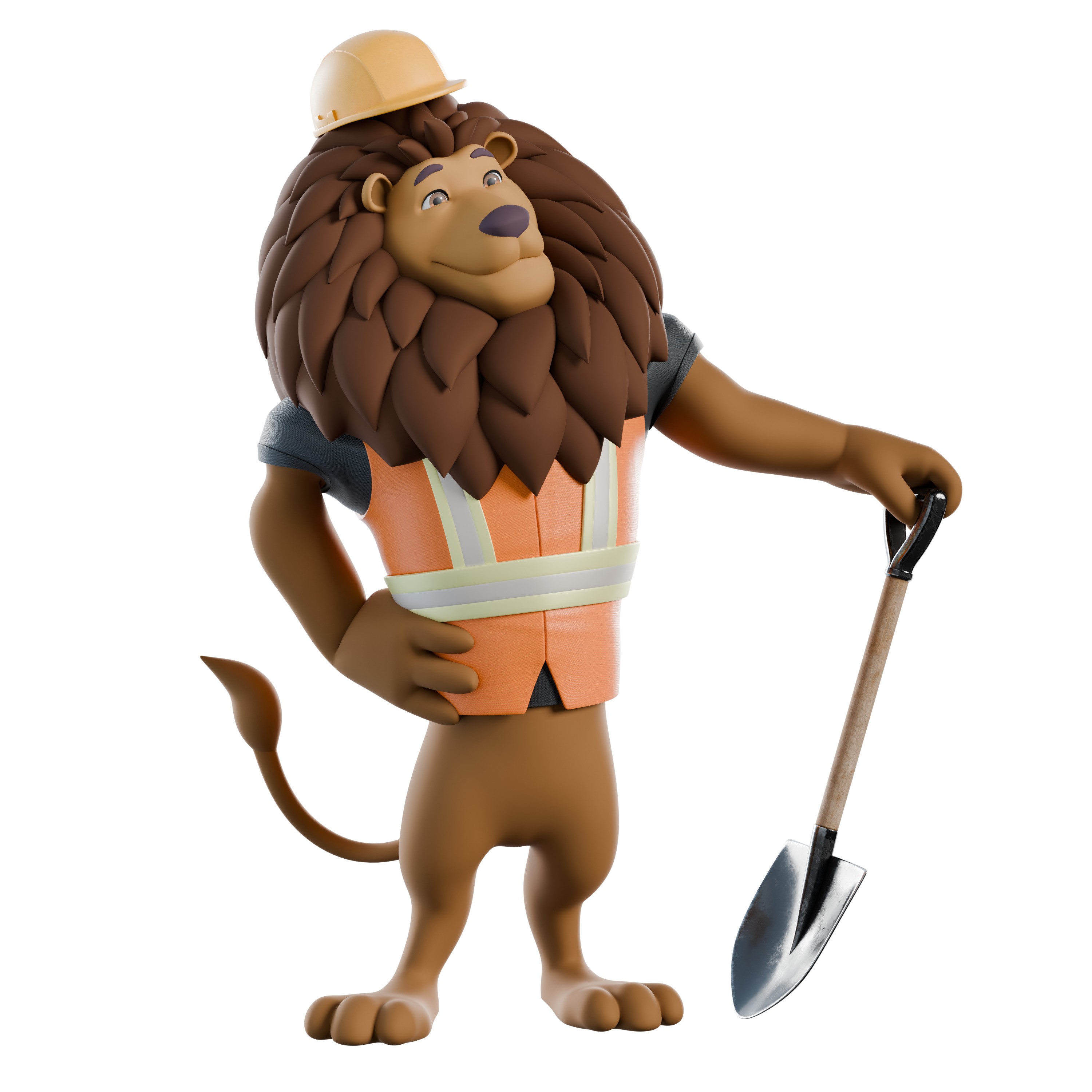 Cartoon Lion Mascot - Rigged Game-Ready 3D Model - View 33