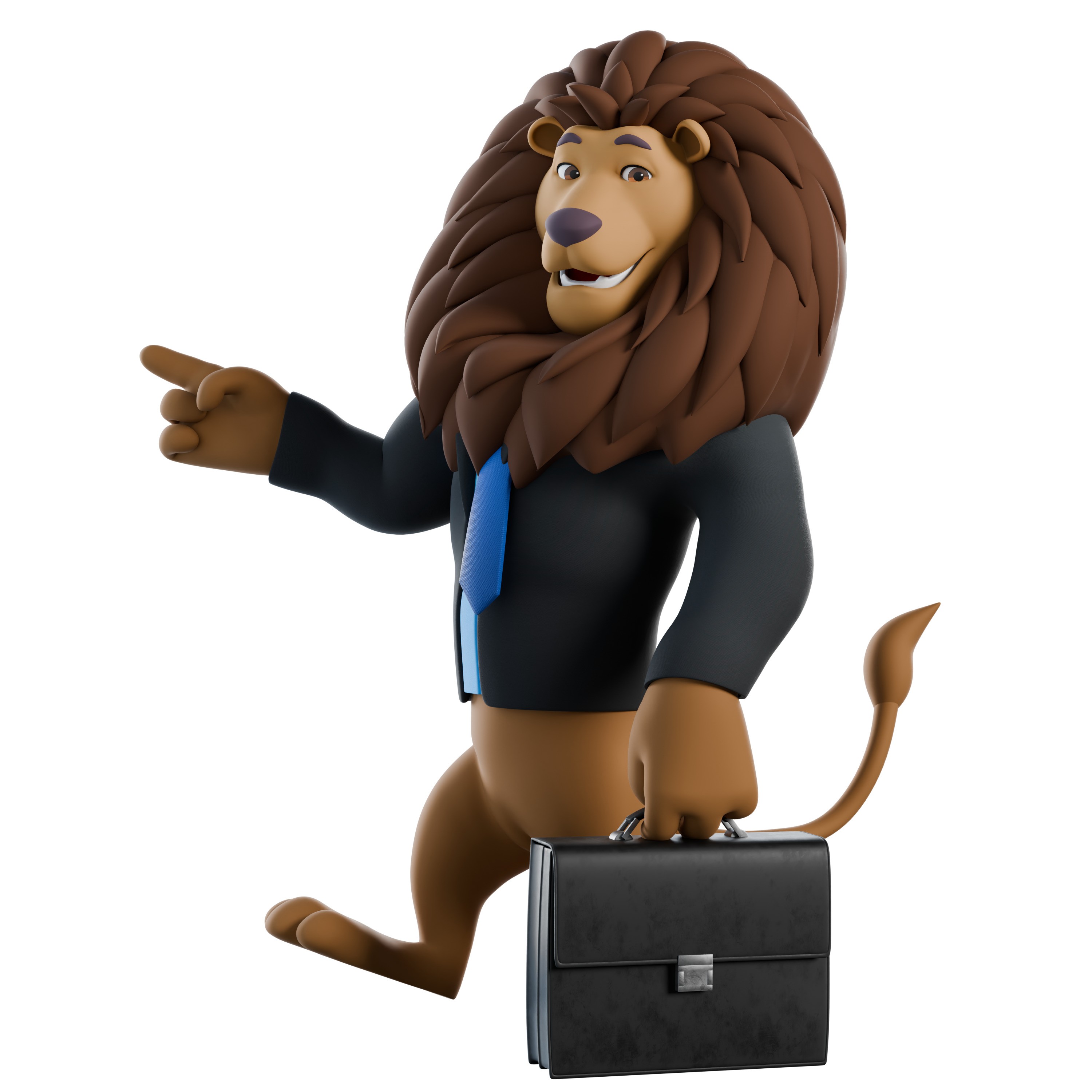 Cartoon Lion Mascot - Rigged Game-Ready 3D Model - View 4