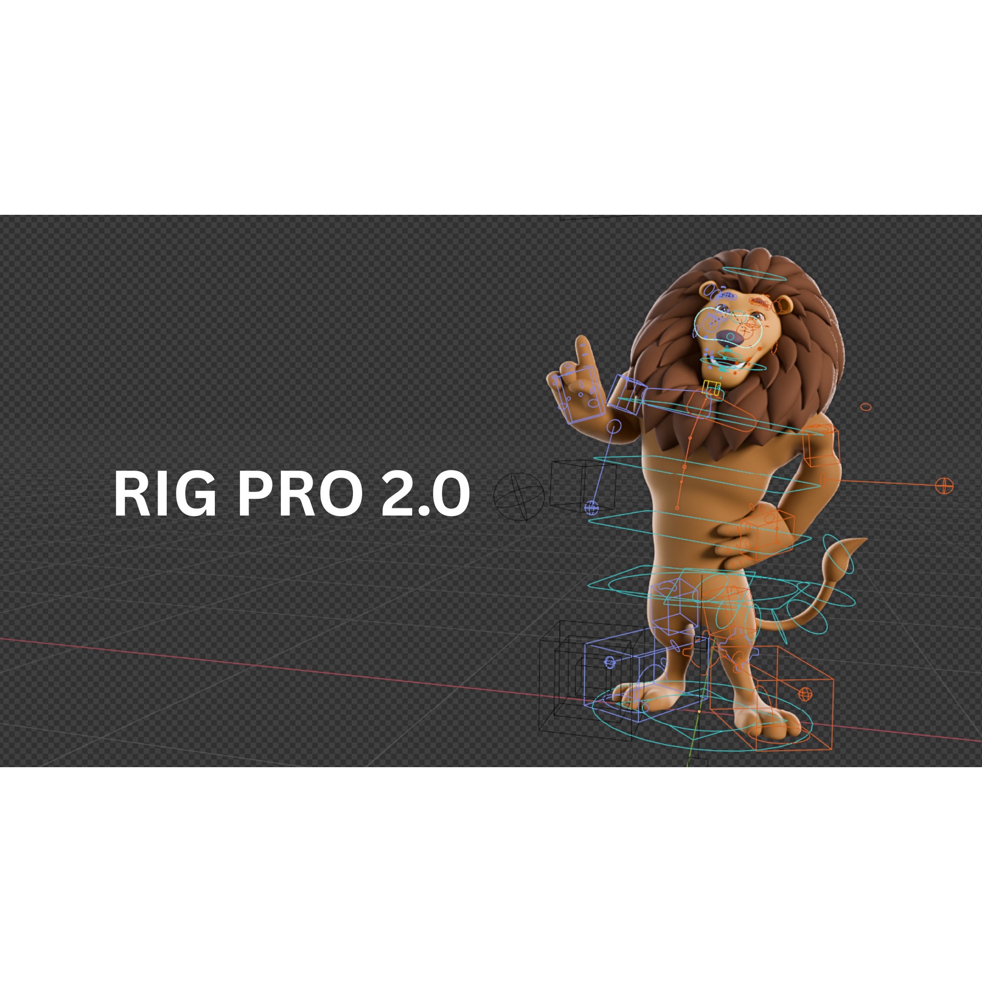 Cartoon Lion Mascot - Rigged Game-Ready 3D Model - View 9