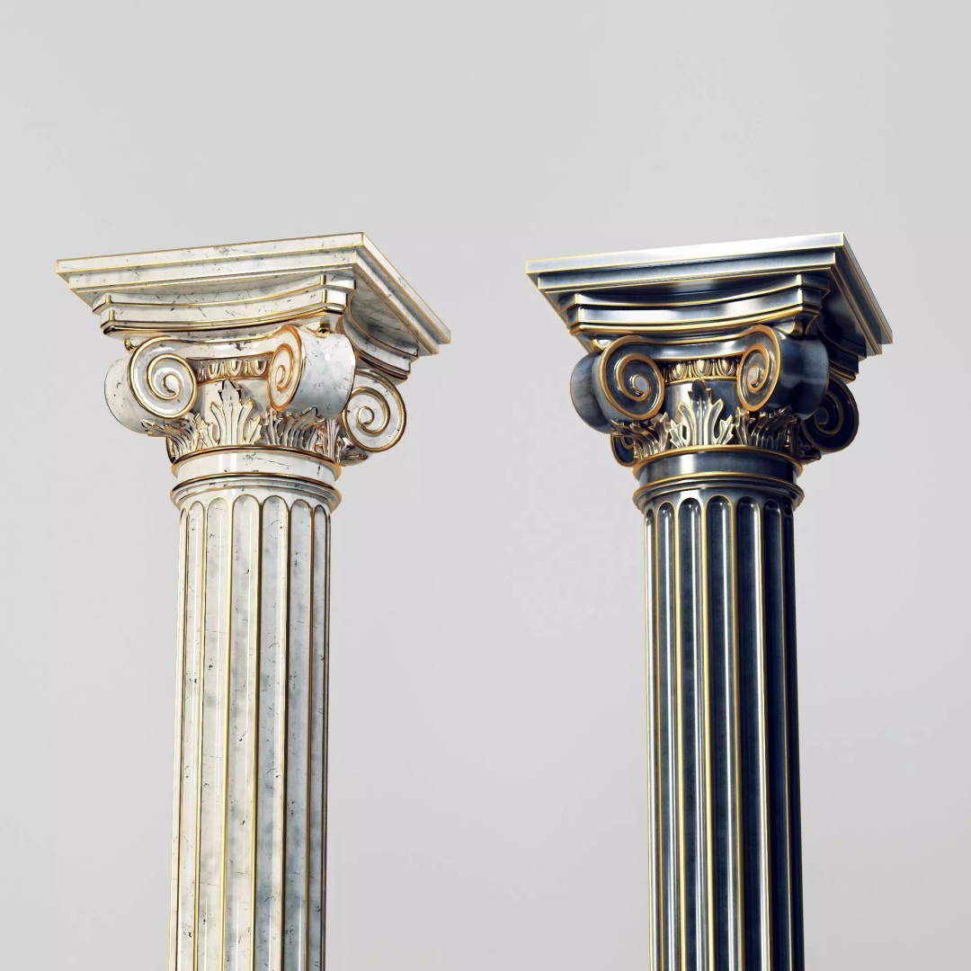 Classic Column 3D Model – High Poly PBR Textured for Archviz - View 2