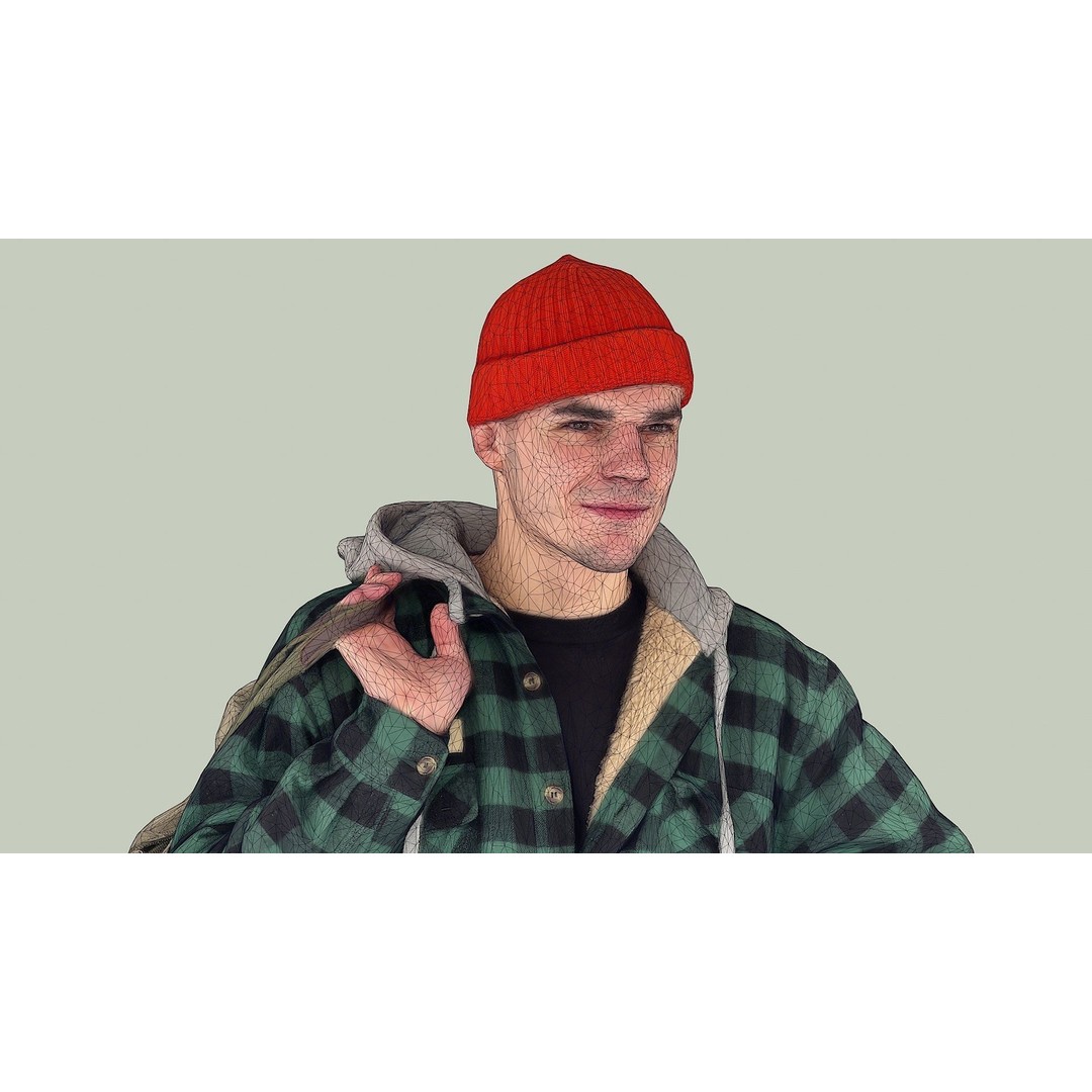 Smirk Guy 3D Model – Casual Urban Character, FBX, PBR Textures - View 10