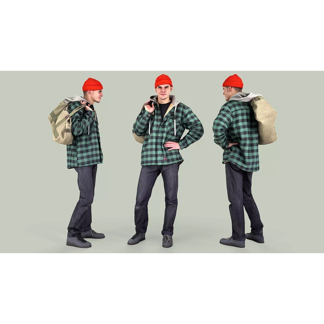 Smirk Guy 3D Model – Casual Urban Character, FBX, PBR Textures - View 2