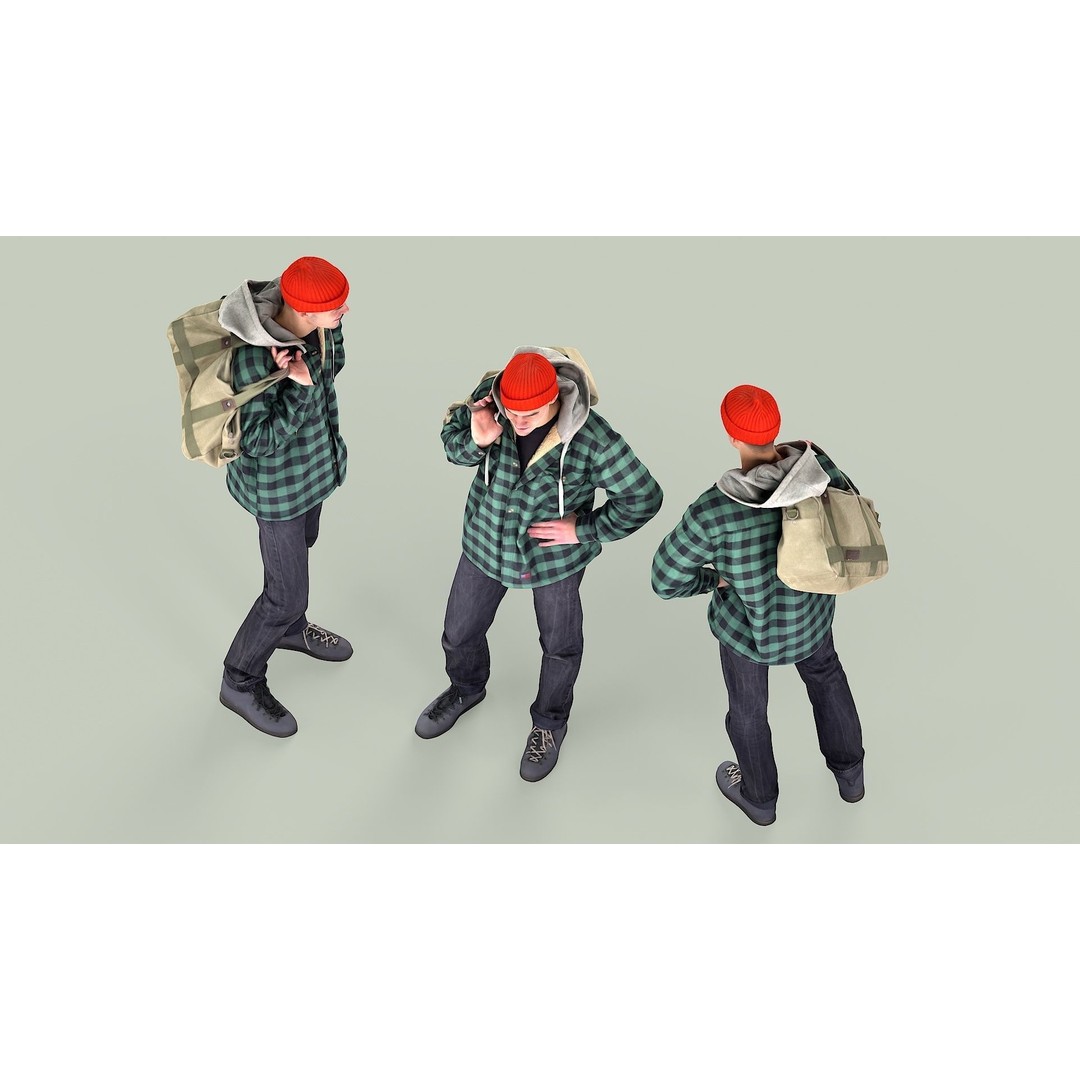 Smirk Guy 3D Model – Casual Urban Character, FBX, PBR Textures - View 6