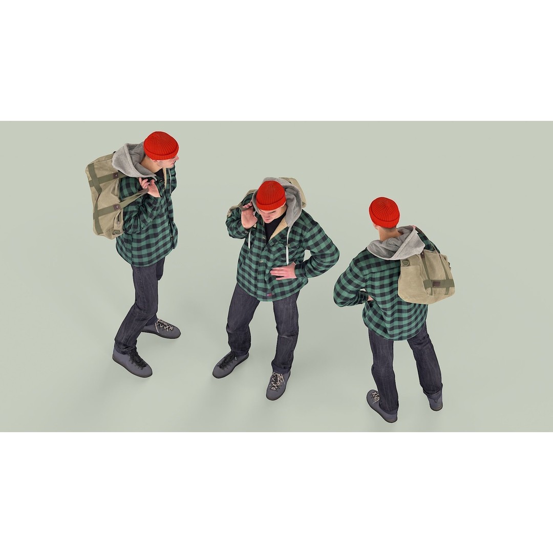 Smirk Guy 3D Model – Casual Urban Character, FBX, PBR Textures - View 7