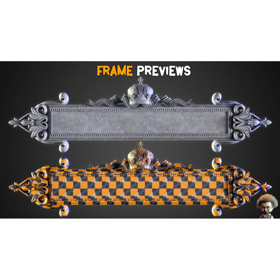 Vintage Mirror Frames 3D Model – Artisan Low-Poly Collection, FBX, OBJ, Blender